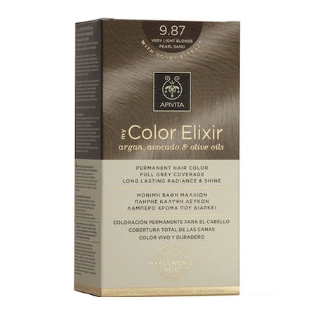 Apivita My Color Elixir Argan Avocado & Olive Oils No 9.87 Μόνιμη Βαφή Μαλλιών Πολύ Ανοιχτό Περλέ Μπεζ