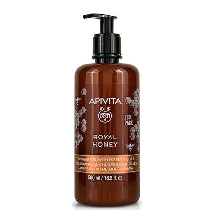 Apivita Royal Honey Creamy Shower Gel With Essential Oils Κρεμώδες Αφρόλουτρο Με Αιθέρια Έλαια 500ml