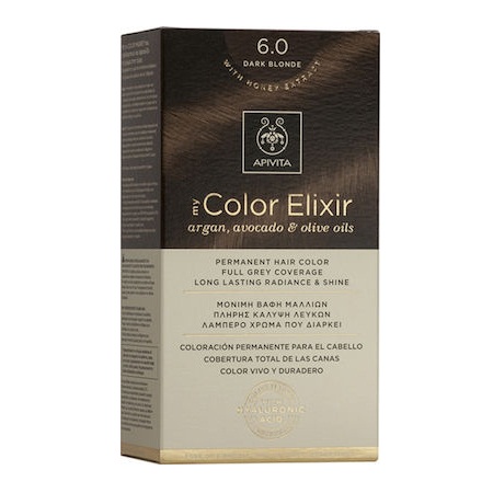 Apivita My Color Elixir Argan Avocado & Olive Oils No 6.0 Μόνιμη Βαφή Μαλλιών Ξανθό Σκούρο