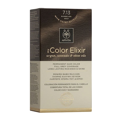 Apivita My Color Elixir Argan Avocado & Olive Oils No 7.13 Μόνιμη Βαφή Μαλλιών Ξανθό Σαντρέ Μελί