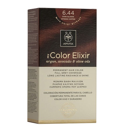 Apivita My Color Elixir Μόνιμη Βαφή Μαλλιών No 6.44 Ξανθό Σκούρο Έντονο Χάλκινο