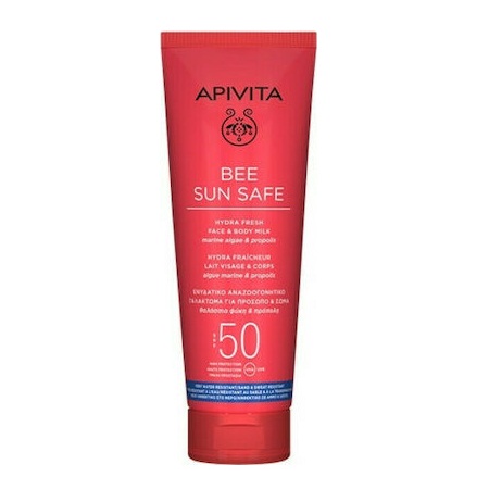 Apivita Bee Sun Safe Hydra Fresh Face & Body Milk Ενυδατικό Αναζωογονητικό Γαλάκτωμα για Πρόσωπο & Σώμα SPF50 200ml