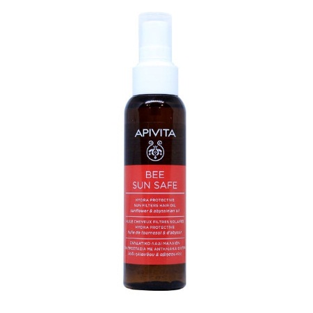 Apivita Bee Sun Safe Hydra Protection Sun Filters Hair Oil Αντηλιακό Λάδι Μαλλιών με Ηλίανθο & Λάδι Αβυσσινίας 100ml