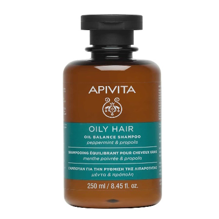 Apivita Oily Hair Σαμπουάν για τη Ρύθμιση της Λιπαρότητας με Μέντα & Πρόπολη 250ml