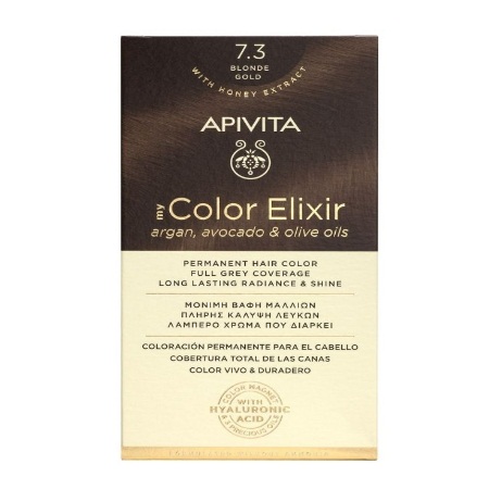 Apivita My Color Elixir Argan Avocado & Olive Oils No 7.3 Μόνιμη Βαφή Μαλλιών Ξανθό Χρυσό
