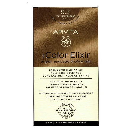 Apivita My Color Elixir Argan Avocado & Olive Oils Μόνιμη βαφή Μαλλιών No 9.3 Ξανθό Πολύ Ανοιχτό Χρυσό
