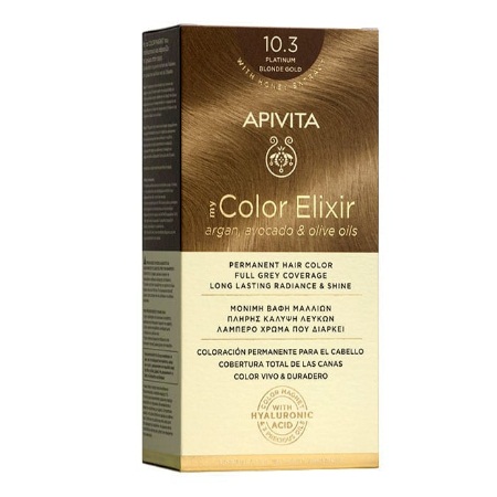 Apivita My Color Elixir Argan Avocado & Olive Oils Μόνιμη Βαφή Μαλλιών No 10.3 Κατάξανθο Χρυσό