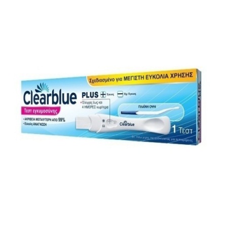 Clearblue Plus Τεστ Εγκυμοσύνης Γρήγορης Ανίχνευσης 1 τεμάχιο