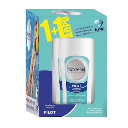 Noxzema Pilot Roll-on Αποσμητικό με Διακριτικό Αρρενωπό Άρωμα 50ml 1+1 ΔΩΡΟ