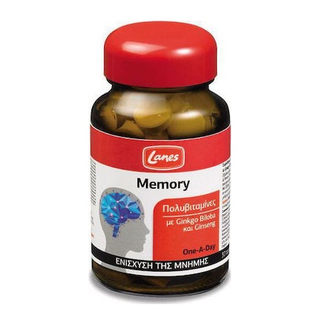 Lanes Memory Πολυβιταμίνη για την Ενίσχυση της Μνήμης με Ginseng & Gingo Biloba 30 ταμπλέτες