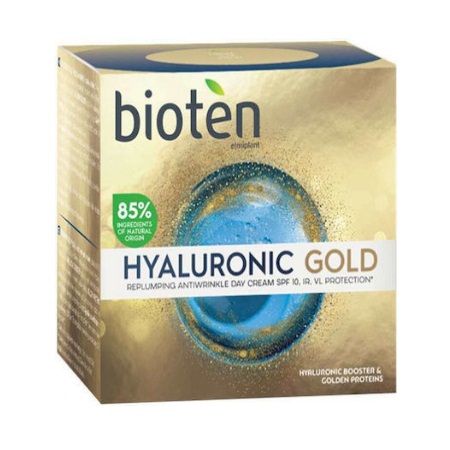 Bioten Hyaluronic Gold Antiwrinkle Replumping Day Cream Αντιρυτιδική Κρέμα Ημέρας Αναδιαμόρφωσης SPF10 50ml