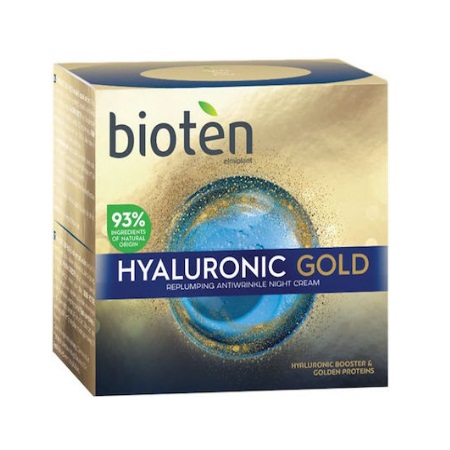 Bioten Hyaluronic Gold Antiwrinkle Replumping Night Cream Αντιρυτιδική Κρέμα Νύχτας Αναδιαμόρφωσης 50ml