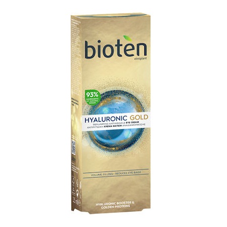 Bioten Hyaluronic Gold Eye Cream Αντιρυτιδική Κρέμα Ματιών με Υαλουρονικό Οξύ για Αναδιαμόρφωση 15ml