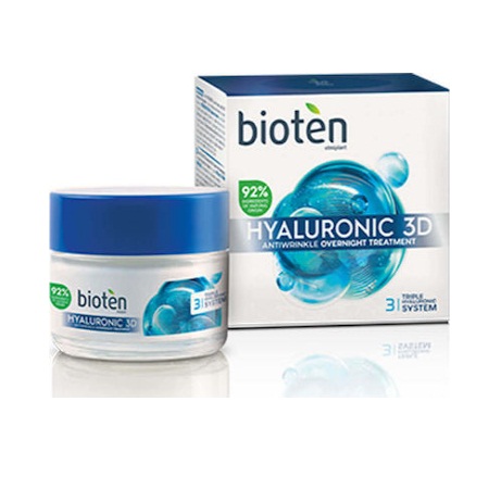 Bioten Hyaluronic 3D Night Cream Αντιρυτιδική Κρέμα Νυκτός Με Υαλουρονικό Οξύ 50ml