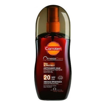 Carroten Omega Care Tan & Protect Suncare Oil Spray Αντηλιακό Λάδι Σώματος Με Έλαιο Καρύδας SPF20  125ml