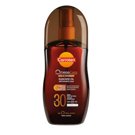 Carroten Omega Care Tan & Protect Suncare Oil Spray Αντηλιακό Λάδι Σώματος Με Έλαιο Καρύδας SPF30 125ml