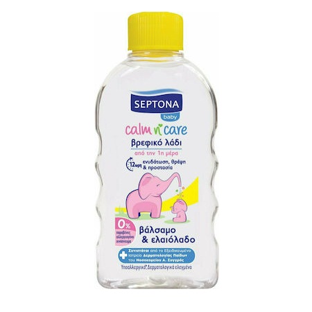 Septona Calm N' Care Baby Oil Βρεφικό Λάδι Με Βάλσαμο & Ελαιόλαδο 200ml