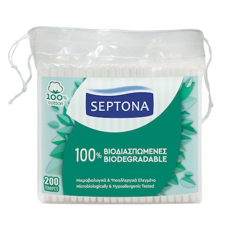 Septona 100% Βιοδιασπώμενες Μπατονέτες Σε Σακουλάκι 200 Τεμάχια