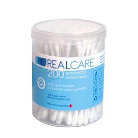 Real Care Μπατονέτες από 100% αγνό βαμβάκι 200 τεμάχια