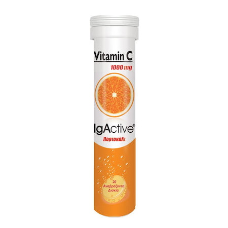 IgActive Vitamin C 1000mg Συμπλήρωμα Διατροφής με Bιταμίνη C 20 αναβράζοντα δισκία