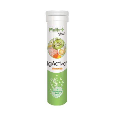 IgActive Multi+ Plus Πολυβιταμινούχο Συμπλήρωμα με Γεύση Πορτοκάλι 20 αναβράζοντα δισκία