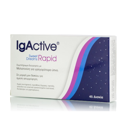 IgActive Sweet Dreams Rapid Συμπλήρωμα με Μελατονίνη για την Aϋπνία 45 ταμπλέτες