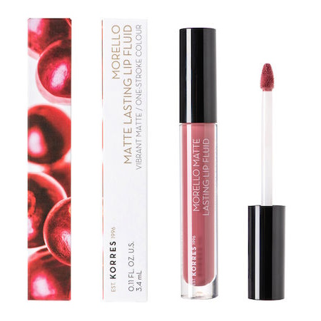 Korres Morello Matte Lasting Lip Fluid 10 Damask Rose Υγρό Κραγιόν 3.4ml