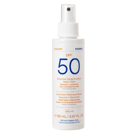 Korres Yoghurt Sunscreen Spray Emulsion Body & Face Αντηλιακό Γαλάκτωμα Σώματος & Προσώπου Σε Σπρέι SPF50 150ml