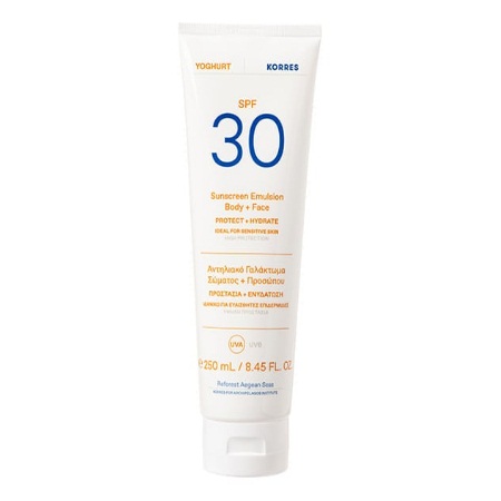 Korres Yoghurt Sunscreen Emulsion Face & Body  Αντηλιακό Γαλάκτωμα Σώματος και Προσώπου SPF30 250ml