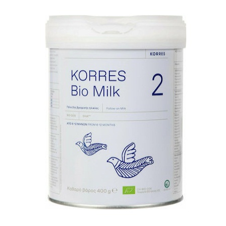 Korres Bio Milk 2 Βιολογικό Αγελαδινό Γάλα 2ης Βρεφικής Ηλικίας σε Μορφή Σκόνης για Βρέφη Από 6 έως 12 Μηνών 400gr
