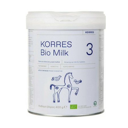 Korres Bio Milk 3 Βιολογικό Αγελαδινό Γάλα 3ης Βρεφικής Ηλικίας σε Μορφή Σκόνης για Παιδιά Από 12 Μηνών 400gr