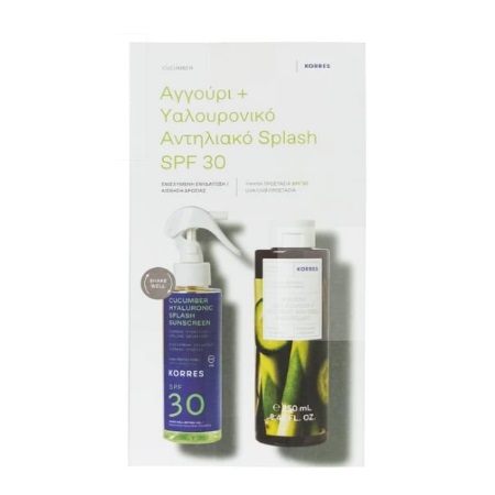 Korres Πακέτο Cucumber & Hyaluronic Splash Sunscreen Αντηλιακό Για Πρόσωπο & Σώμα SPF30 150ml + ΔΩΡΟ Αφρόλουτρο Αγγούρι Bamboo 250ml