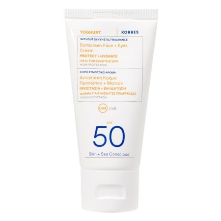 Korres Yoghurt Sunscreen Face & Eyes Cream Αντηλιακή Κρέμα Προσώπου & Ματιών SPF50 50ml