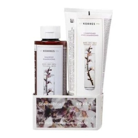 Korres Set Αμύγδαλο & Λινάρι Σαμπουάν Ξηρά Μαλλιά 250 ml +Korres Αμύγδαλο & Λινάρι Conditioner Ξηρά Μαλλιά 200 ml