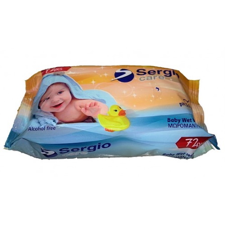 Sergio Wet Wipes Μωρομάντηλα 72 τεμάχια