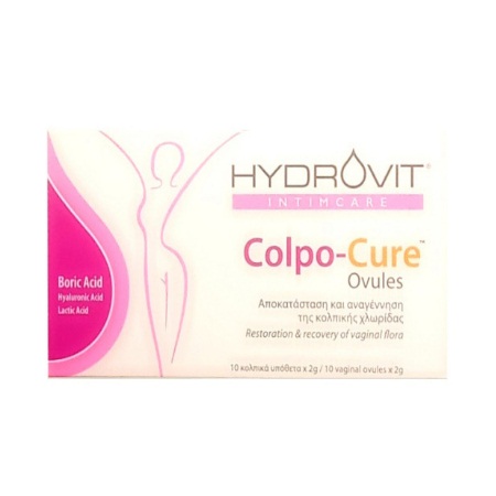 Hydrovit Intimcare Colpo-Cure Ovules Κολπικά Yπόθετα Που Διευκολύνουν Την Αποκατάσταση Της Κολπικής Χλωρίδας 10 Κολπικά Υπόθετα των 2gr