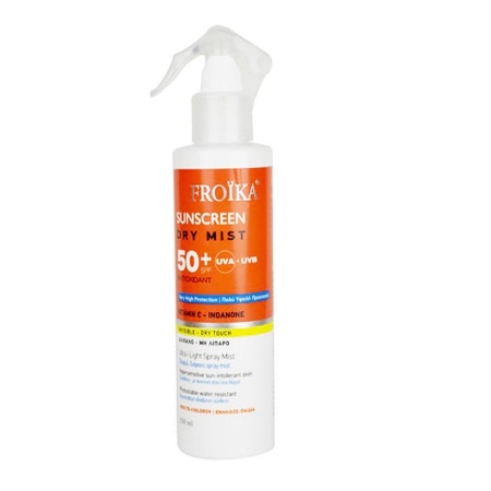 Froika Sunscreen Dry Mist Αντηλιακό Διάφανο Μη λιπαρό για Ευαίσθητη & Μη Ανεκτική στον Ήλιο Επιδερμίδα SPF50+ 250ml