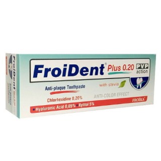 Froika Froident Plus 0.20% PVP Action Toothpaste Οδοντόκρεμα Κατά της Οδοντικής Πλάκας με Στέβια 75ml