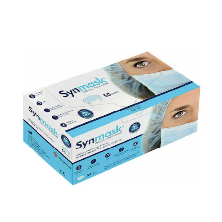 Syndesmos SynMask 3ply Χειρουργικές Μάσκες μιας Χρήσης Type IIR BFE ≥ 98% 50 τεμάχια