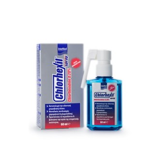 Intermed Chlorhexil 0.20% Spray Αντισηπτικό για την Αντιμικροβιακή Προστασία & Ανακούφιση της Στοματοφαρυγγικής Κοιλότητας 60ml