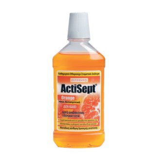 Intermed Αctisept Mouthwash Orange Καθημερινό Φθοριούχο Στοματικό Διάλυμα με Γεύση Πορτοκάλι 500ml