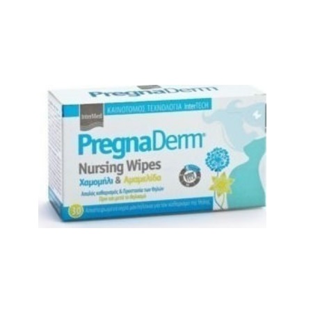 Intermed Pregnaderm Nursing Wipes Αποστειρωμένα Υγρά Μαντηλάκια για τον Καθαρισμό της Θηλής 30τμχ