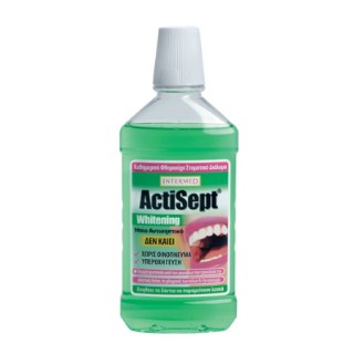 Intermed Αctisept Whitening Mouthwash Φθοριούχο καθημερινό στοματικό διάλυμα 500ml