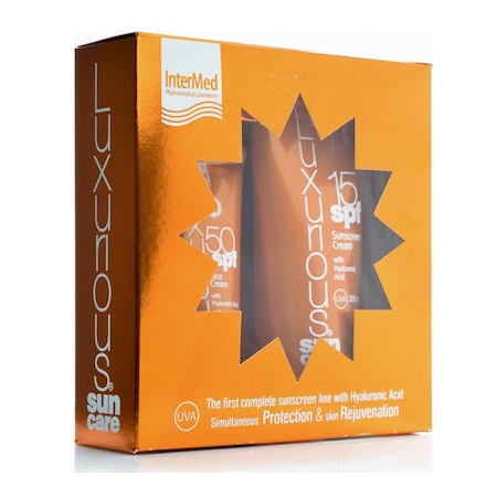 Intermed Luxurious Sun Care ΠΑΚΕΤΟ ΠΡΟΣΦΟΡΑΣ με Face Cream SPF50 Αντηλιακή Προσώπου 75ml & Body Cream SPF15 Αντηλιακό Σώματος 200ml