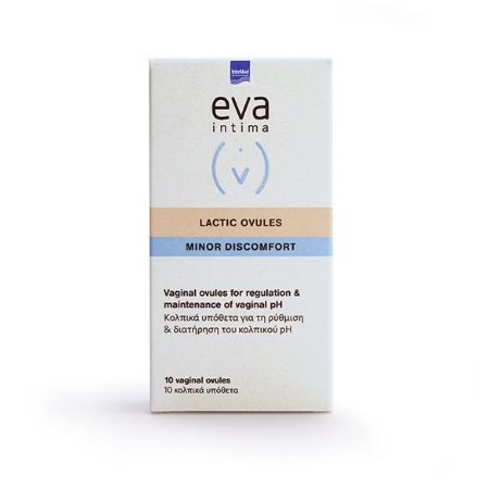 Intermed Eva Intima Lactic Ovules Κολπικά Υπόθετα Με Αλόη & Χαμομήλι 10 κολπικά υπόθετα