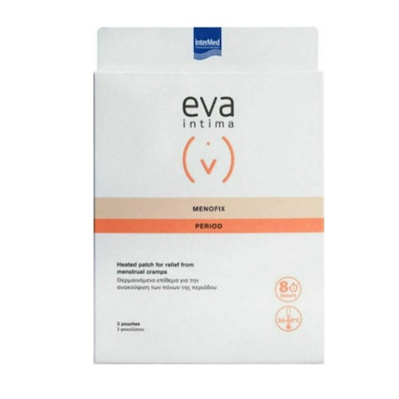 Intermed Eva Intima Menofix Period Αυτοκόλλητο Θερμαινόμενο Επίθεμα Για Ανακούφιση Από Τους Πόνους Περιόδου 3 Τεμάχια