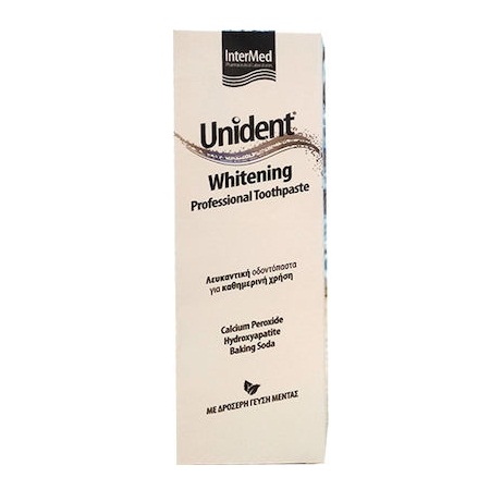 Intermed Unident Whitening Toothpaste Λευκαντική Δδοντόπαστα με Μέντα 100ml