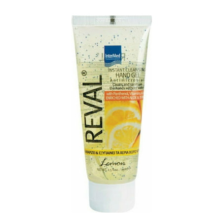 Intermed Reval Plus Antiseptic Hand Gel Lemon Βιοκτόνο Αντισηπτικό Χεριών με Άρωμα Λεμόνι 30ml