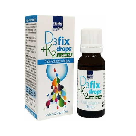 Intermed D3+K2 Fix Drops In Olive Oil Oral Drops Συμπλήρωμα Διατροφής Για Το Ανοσοποιητικό Σε Σταγόνες 12ml