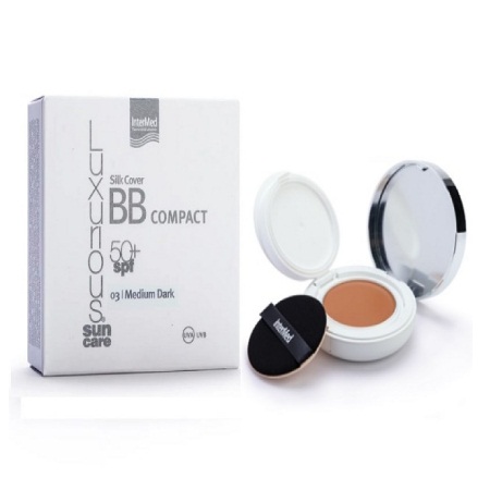 Intermed Luxurious Sun Care Silk Cover BB Compact Αντηλιακή Πούδρα Για Ματ Αποτέλεσμα SPF50+ Απόχρωση 03 Μεσαία Σκούρα 12g